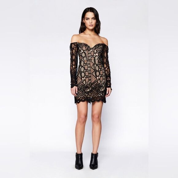 Bardot Zendaya Mini Lace Dress In Black - Picture 12 of 13